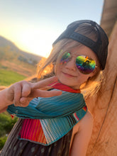 Load image into Gallery viewer, Girls Bright Serape Wild Rag- Kids or Adult Mini Rowdy Rag Bandana