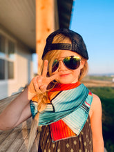 Load image into Gallery viewer, Girls Bright Serape Wild Rag- Kids or Adult Mini Rowdy Rag Bandana