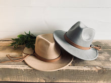 Load image into Gallery viewer, Wide Brim Women’s Felt Hat- Adult Flat Brim Fedora