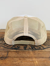 Load image into Gallery viewer, Feather Trucker Hat with Turquoise bead, Woman's Western Cowgirl Foam Snapback w/ Rope detail, Boho Rodeo Cap, Pheasant Feather Mesh Back