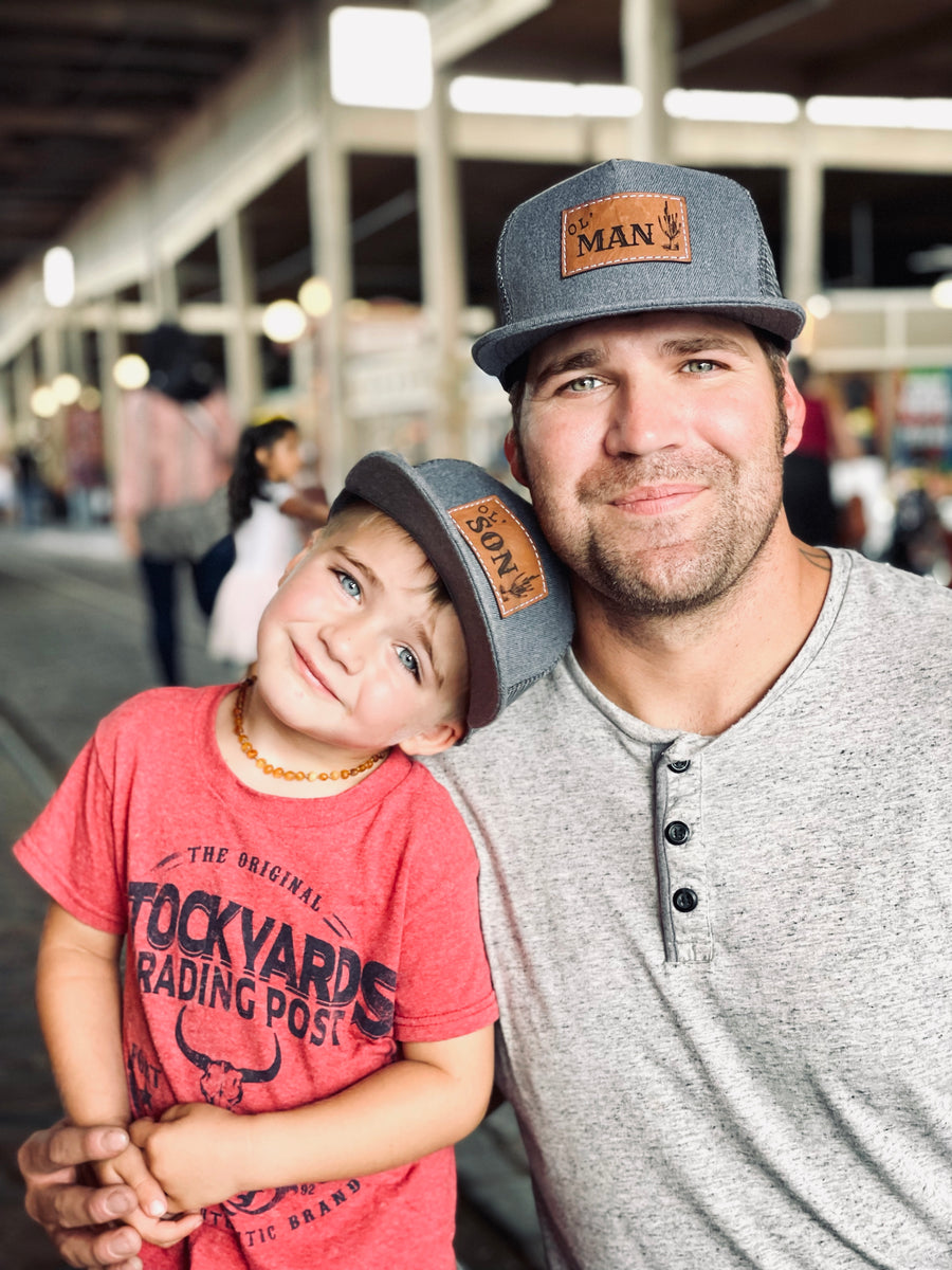 Ol' Man + Ol' Son set of 2 Dad and son matching Snapback Hats