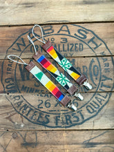 Load image into Gallery viewer, Pendleton Wool + Leather Binky / Pacifier Clip - Fox + Fawn Designs