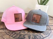 Load image into Gallery viewer, Big Bro/Sis + Lil Bro/Sis Set of 2 Snapback Hats- Sibling Matching Caps