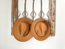 Load image into Gallery viewer, Mama + Me Flat Brim Hat Set- adult and kids matching fedora hats
