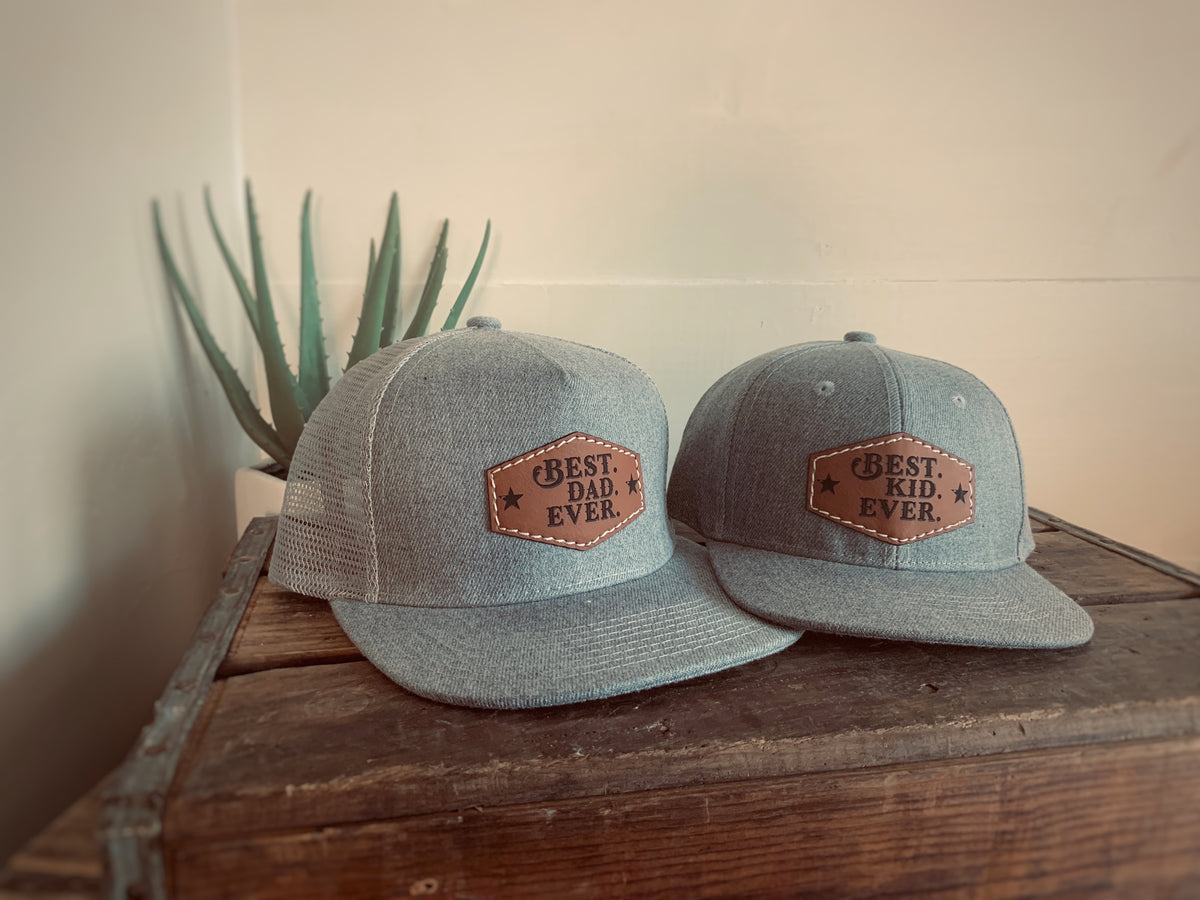 The Dude Father/Son Snapback Hats Set - Fox + Fawn Designs Youth (Dude) and Toddler (Little Dude) / Black