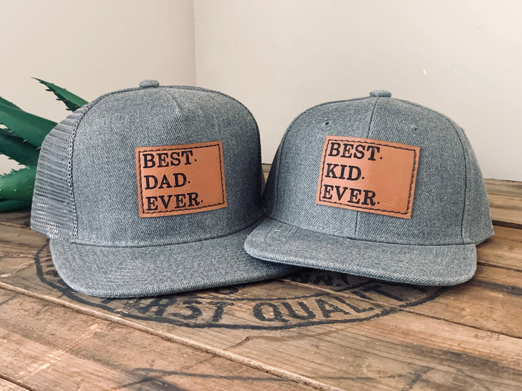 BEST DAD EVER + BEST KID EVER Matching Father & Son or Daughter SnapBack Hats.