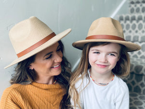 Kids Flat Brim Felt Hat