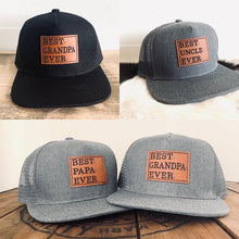 Load image into Gallery viewer, Best Grandpa Ever Snapback Hat- New Grandfather Trucker Cap, Pregnancy Announcement or Father’s Day Gift
