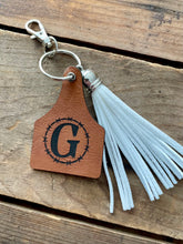 Load image into Gallery viewer, Custom Cow Tag Keychain- luggage tag, key fob accessories, diaper bag tag, backpack accessory

