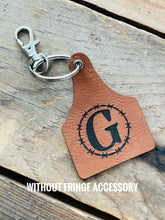 Load image into Gallery viewer, Custom Cow Tag Keychain- luggage tag, key fob accessories, diaper bag tag, backpack accessory

