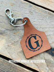 Custom Cow Tag Keychain- luggage tag, key fob accessories, diaper bag tag, backpack accessory