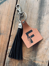Load image into Gallery viewer, Custom Cow Tag Keychain- luggage tag, key fob accessories, diaper bag tag, backpack accessory
