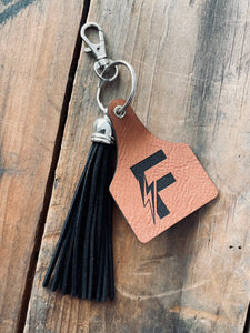 Custom Cow Tag Keychain- luggage tag, key fob accessories, diaper bag tag, backpack accessory