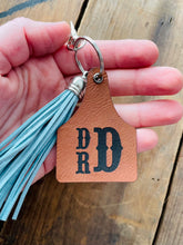 Load image into Gallery viewer, Custom Cow Tag Keychain- luggage tag, key fob accessories, diaper bag tag, backpack accessory
