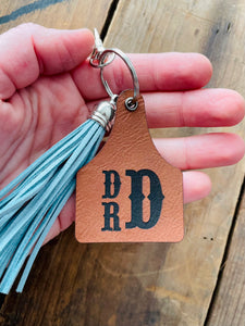 Custom Cow Tag Keychain- luggage tag, key fob accessories, diaper bag tag, backpack accessory