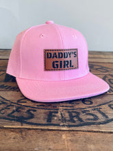 Load image into Gallery viewer, Daddy's Girl Snapback Hat, Baby Toddler Kids or Adult Pink Cap, Father Daughter Snapback, Father's Day Trucker, Gender Reveal
