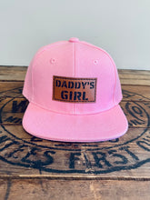 Load image into Gallery viewer, Daddy's Girl Snapback Hat, Baby Toddler Kids or Adult Pink Cap, Father Daughter Snapback, Father's Day Trucker, Gender Reveal
