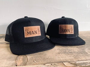 Ol’ Man + Ol’ Son set of 2 Dad and son matching Snapback Hats - Fox + Fawn Designs