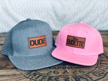 Load image into Gallery viewer, Dude + Little Dudette Hat Set- Daddy Daughter Matching Hats
