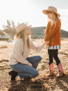 Adult Flat Brim Felt Hat - Fox + Fawn Designs