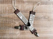 Load image into Gallery viewer, Binky Clip made w/ Pendleton® Wool + Leather- Pacifier Holder in Boho Western style
