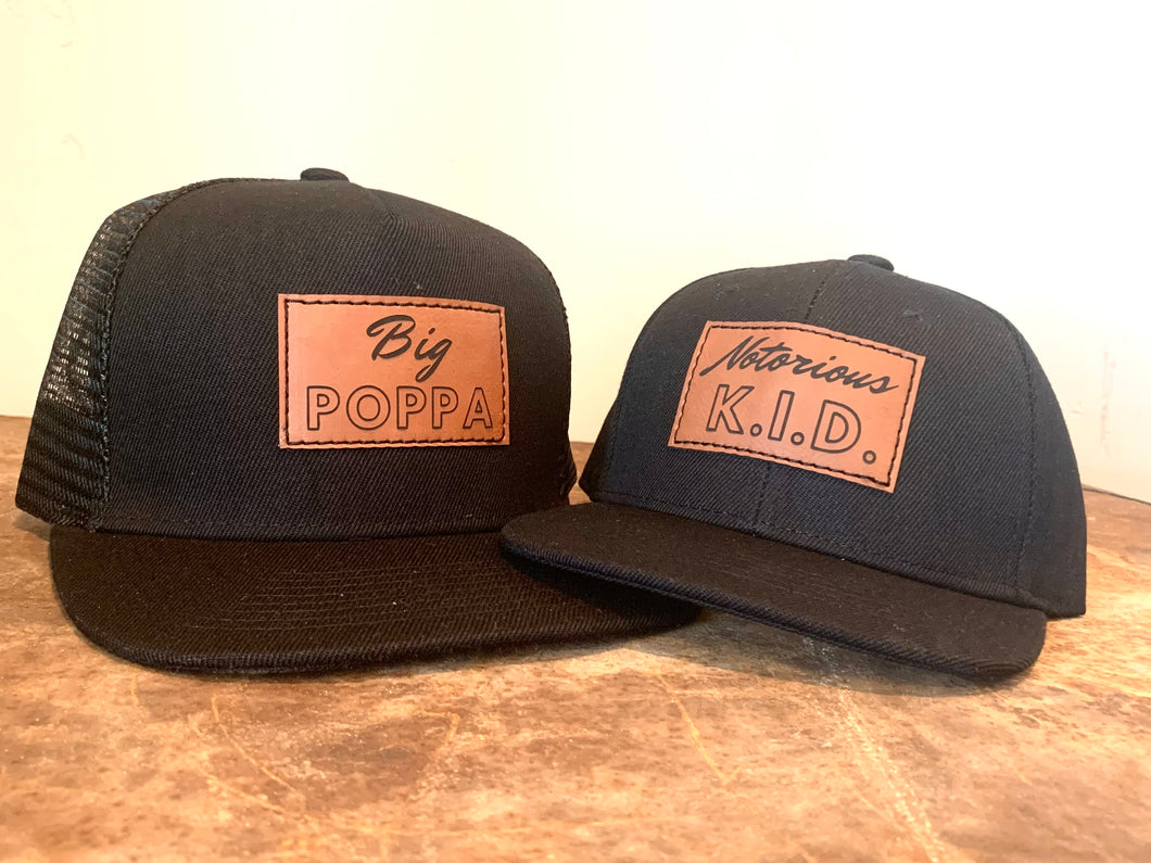 Notorious K.I.D + Big Poppa Set of 2 Dad and Son Snapback hats - Fox + Fawn Designs