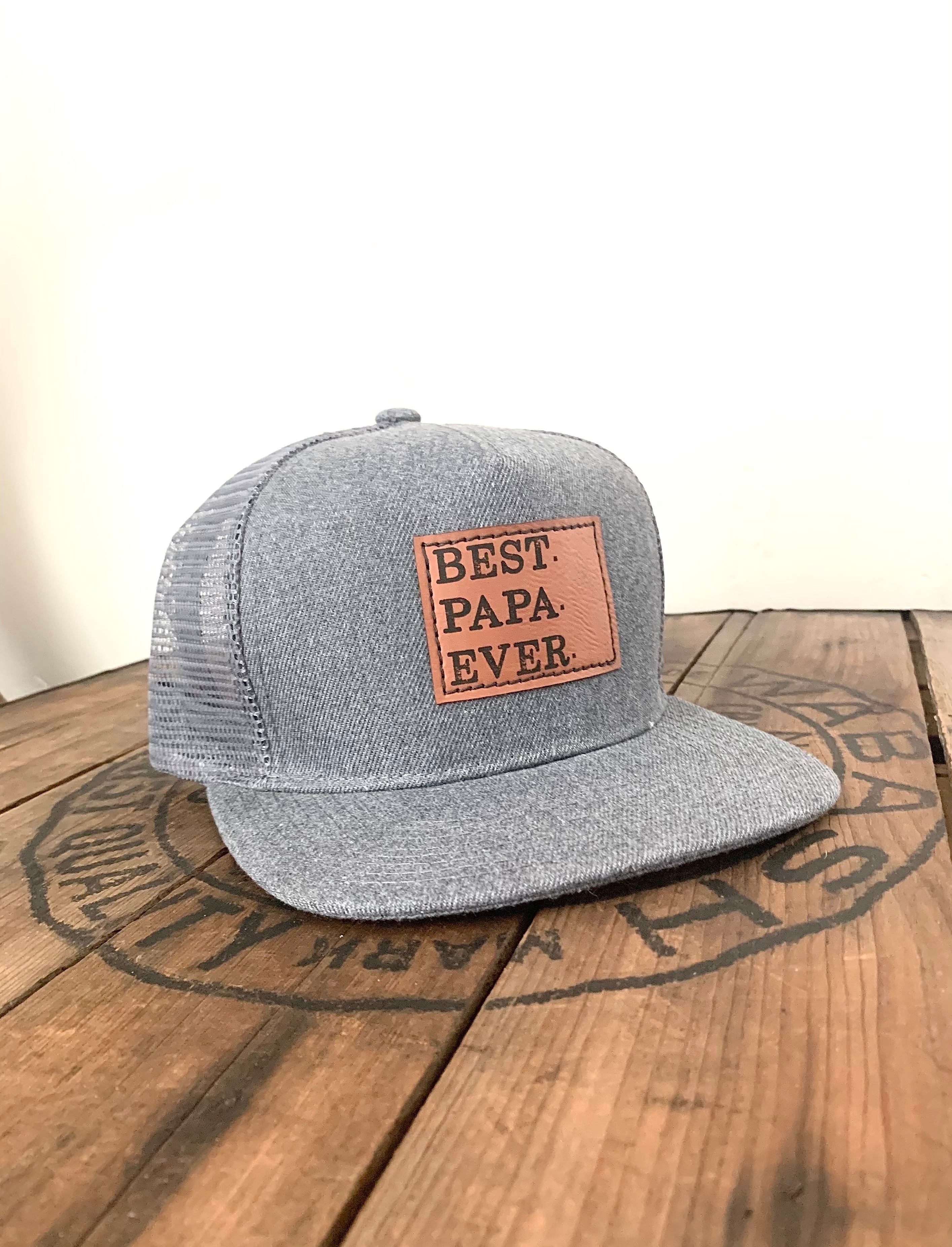 Best Papa Ever Snapback Hat- Adult Men's Trucker Cap for Grandpa