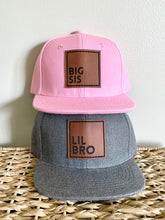 Load image into Gallery viewer, Big Bro/Sis + Lil Bro/Sis Set of 2 Snapback Hats- Sibling Matching Caps
