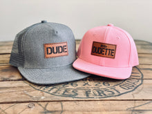 Load image into Gallery viewer, Dude + Little Dudette Hat Set- Daddy Daughter Matching Hats
