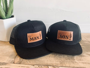 Ol’ Man + Ol’ Son set of 2 Dad and son matching Snapback Hats - Fox + Fawn Designs