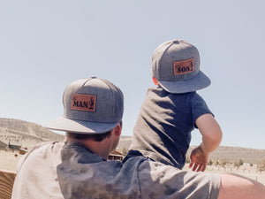 Ol’ Man + Ol’ Son set of 2 Dad and son matching Snapback Hats - Fox + Fawn Designs