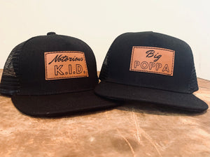 Notorious K.I.D + Big Poppa Set of 2 Dad and Son Snapback hats - Fox + Fawn Designs