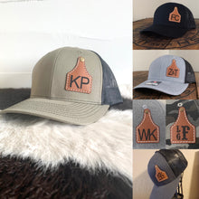 Load image into Gallery viewer, Custom Cow Tag Snapback Hats Adult, youth and baby/toddler sizes, Personalized Cattle Tag Cap
