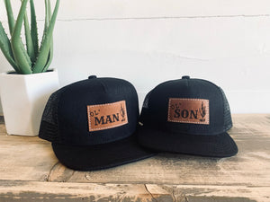 Ol’ Man + Ol’ Son set of 2 Dad and son matching Snapback Hats - Fox + Fawn Designs