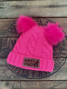 Wild Child Beanie- Toddler Double Pom Pom - Fox + Fawn Designs