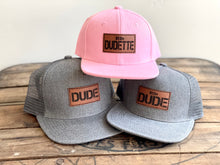 Load image into Gallery viewer, Dude + Little Dudette Hat Set- Daddy Daughter Matching Hats
