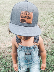 Jesus Saves, Bro. Toddler + Kids Snapback Hat - Fox + Fawn Designs