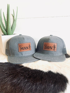 Ol’ Man + Ol’ Son set of 2 Dad and son matching Snapback Hats - Fox + Fawn Designs