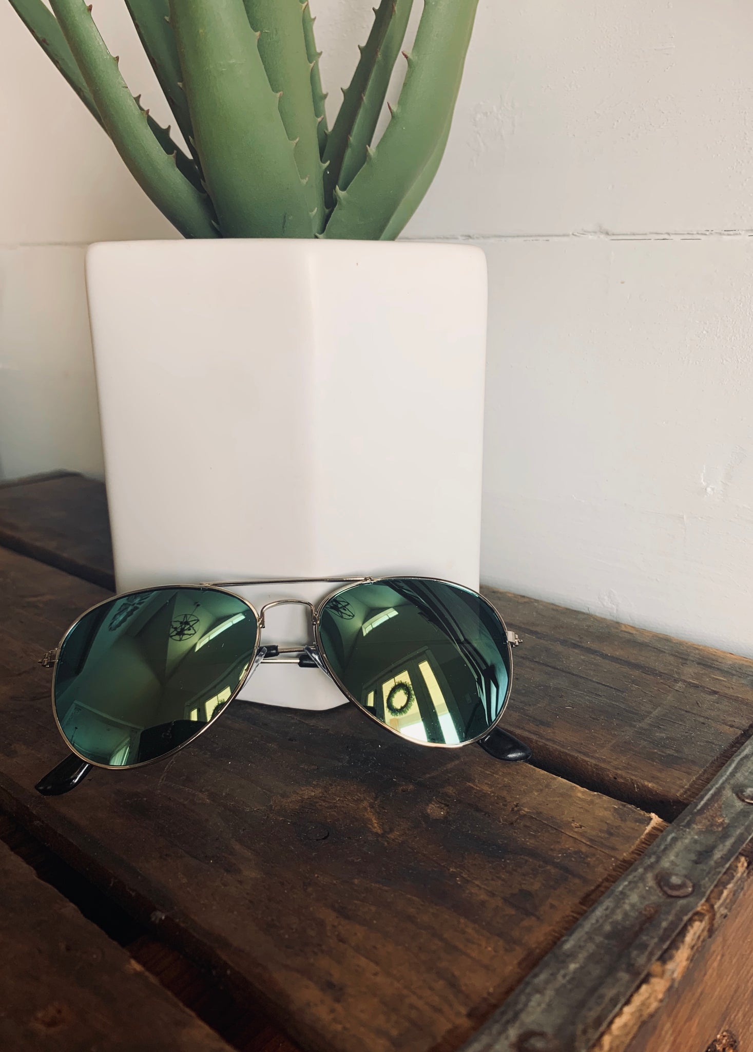 Prada Rimless Aviator Sunglasses Green Mirror Flash #SPS 52R | Aviator  sunglasses, Green mirrors, Sunglasses