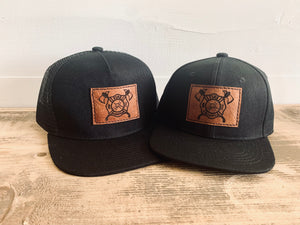 Firefighter + Fire Starter Dad and Kid matching Snapback hats - Fox + Fawn Designs