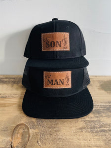 Ol’ Man + Ol’ Son set of 2 Dad and son matching Snapback Hats - Fox + Fawn Designs